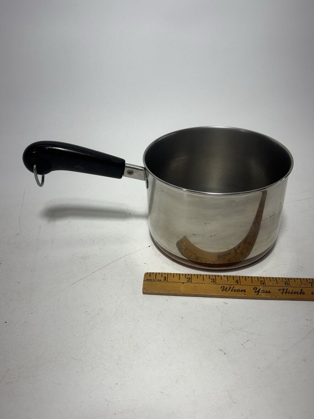 Vintage Revere Ware 2 Qt Copper Bottom Saucepan Clinton IL No Lid USA